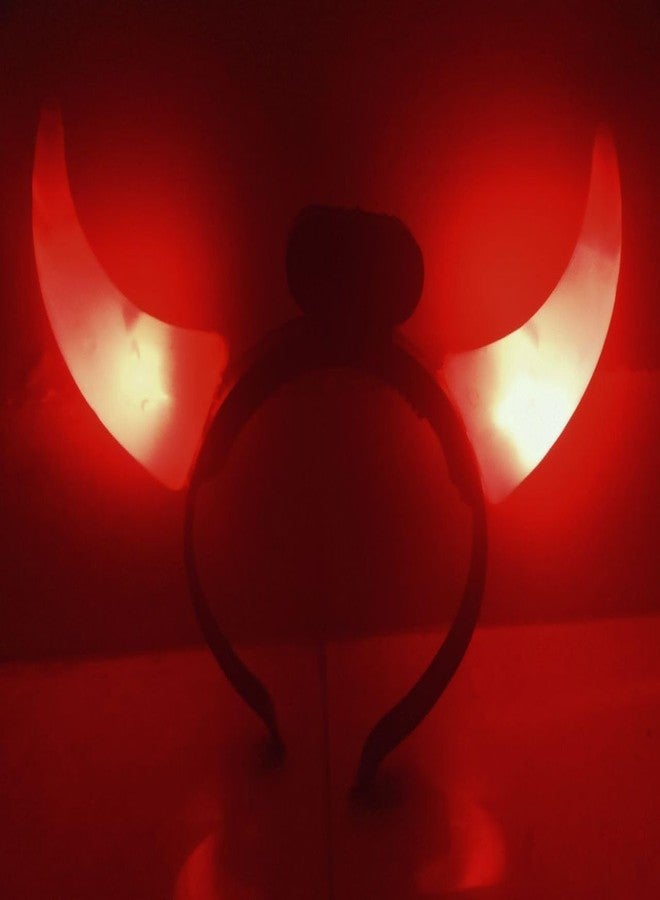 ZOKCY® (Pack of 2 Pcs Flashing Light Devil Horns for kids & Adult Both/Perfect for Halloween Dress Up Parties For Men & Woman/Best For Halloween Horror Cosplay Parties/Light Devil Cow Horn - Image 3